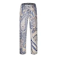 Jogger Pants for Men Fashion Casual Pants Warm Elastic Straight Leg Pants Waist Drawstring Printed Girls (Grey, XXL)