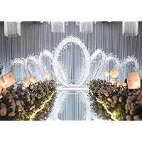 3.3×33 ft Double Sided Silver Mirror Aisle Runner Decorative Carpet Runner Rug for Indoor Outdoor Wedding Ceremony Graduation Party