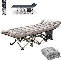 Folding Camping Cot,Oversize 31.5in Width Camping Cot with Pad,Cots for Sleeping,Comfortable Double Layer Oxford Heavy Duty with Carry Bag for Office/Home Nap/Outdoor Travel