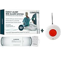 Lunderg Early Alert Bed Alarm System with Call Button, Wireless Bed Sensor Pad & Pager - Elderly Monitoring Kit with Pre-Alert Smart Technology - Bed Alarms and Fall Prevention for Elderly
