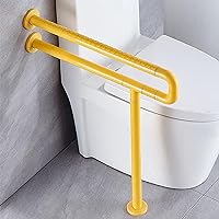 Bathroom Grab Bars for Elderly Disabled, Safety Shower Assist Aid with Luminous Ring, Wall Mounted Bathtub Grab Rail for Pregnant Women,Yellow