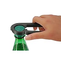 Compact Twist Beverage Bottle Opener and Tightener - Bottle Cap Gripper - Easily fits in the Pocket or Bag (Black)