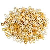 TUMBEELLUWA Natural Gemstone Beads for Jewelry Making, 4x14mm Rondelle Large Hole Loose Beads Pack of 15,Yellow Jade