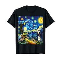 Funny Cicada & Dog Shirt Aesthetic Surrealism Starry Night T-Shirt