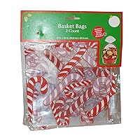 Holiday Style Candy Cane Basket Bags