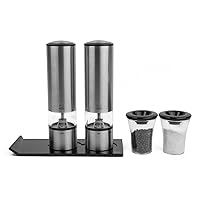 Elis Sense u'Select Stainless Steel 8 Inch Electric Salt and Pepper Mill Set