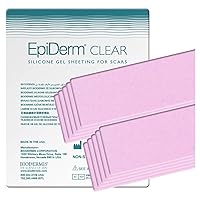Epi-Derm Keloid Long Strips, Silicone Gel Sheeting for Scars, Ideal for C-Section, Tummy Tuck, Cardiac Surgery Scars, Premium Grade Scar Sheets, Reusable, 1.4 x 11.5 in - 5 Pairs, Clear