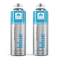 Pacific Shaving Company BLUE Shaving Cream, Shave with Purpose - Safe & Natural Ingredients, Cruelty Free, Made in the USA - Pack of 2 (7 oz each)