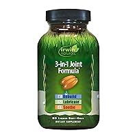 3-in-1 Joint Formula - Powerful Joint Support Supplement with Glucosamine, Chondroitin, Turmeric & Boswellia - 90 Liquid Softgels