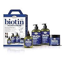 Difeel Biotin Pro-Growth 4-PC Hair Care Gift Set - Includes Shampoo 12oz, Conditioner 12oz, Hair Oil 7oz and Hair Mask 12oz.