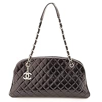 [CHANEL] Chanel Matelasse Mademoiselle Leather Bowling Chain Shoulder Bag A66869 Black 15 Series, Black