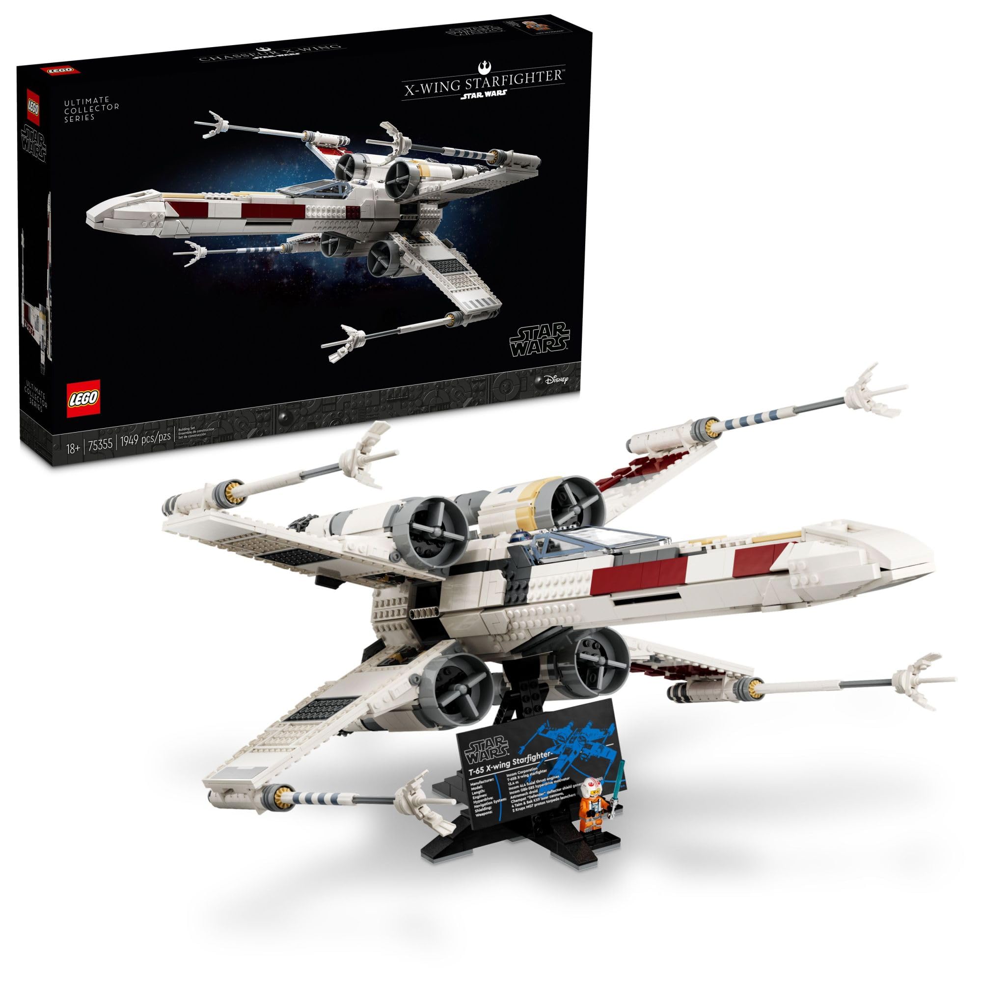 LEGO Star Wars Ultimate Collector Series X-Wing Starfighter 75355 Building Set for Adults, Star Wars Collectible for Build and Display with Luke Skywalker Minifigure, Fun Gift Idea for Star Wars Fans