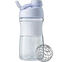 BlenderBottle SportMixer Shaker Bottle Perfect for Protein Shakes and Pre Workout, 20-Ounce, White