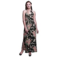 Bimba Summer Ladies Sleeveless Long Print Maxi Dress with Side Slits Summer Wear