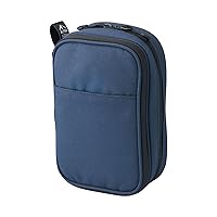 LIHIT LAB Gadget Pouch, Double, 5 x 3.6 x 8.5, Navy Blue (A7765-11)