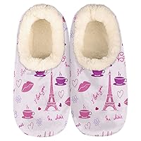 Pardick Eiffel Tower Pink Cute Womens Slipper Comfy House Slippers Fuzzy Slippers Warm Non-Slip Slipper Socks Soft Cozy Sole Slippers for Indoor Home Bedroom