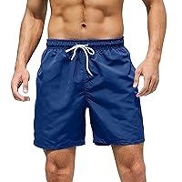 Mens Beach Shorts Casual Drawstring Quick Dry Shorts Lightweight Elastic Waist Summer Short Pants Hawaiian Shorts