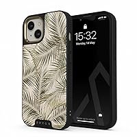 BURGA Elite Phone Case Compatible with iPhone 14 - Green Palm Leaves Leaf - Cute But Tough with CloudGuard 2-in-1 Defense System - Luxury iPhone 14 Protective Scratch-Resistant Hard Case