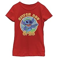 Disney Lilo Stitch Day Girl's Solid Crew Tee