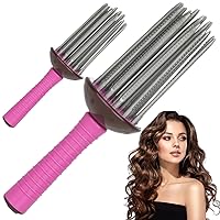 Hair Curling Roll Comb 2Pcs 8.7 Inch Self-Grip Curly Hair Styler Tool Portable Hair Rollers Anti‑slip Air Volume Curling Comb for Professional Personal DIY Hair Styles