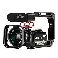 OORDRO 4K Camcorder Video HD 1080P 60FPS Vlog Camera Recorder IR Night Vision and WiFi Camcorder with Microphone, Wide Angle Lens, Camera Handle