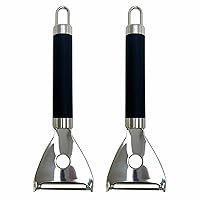 2 Pc Vegetable Peeler Fruit Y-Shaped Stainless Steel Slicer Grater Swiss Cutter 2 Pc Heavy Duty Stainless Steel Y Peeler Slicer Cutter Grater Handheld Kitchen Tool Cheese Blade Deli Metal Cutting