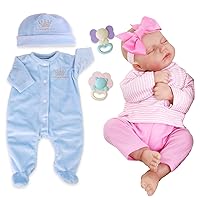 Aori Reborn Baby Dolls 20 inch Realistic Girl Dolls and Blue Outfit Accessories for 17-20 inch Doll