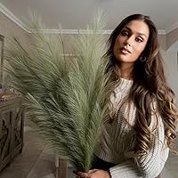 Sage Green Fake Artificial Faux Pampas Grass Large Bundle Tall 45