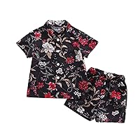 Kids Set Clothes for Girls Kids Toddler Children Boys Spring Summer Fashion Daily Indoor Children (Black, 12-18 Months)