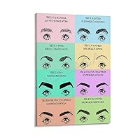 MOJDI Eyelash Extension Guide Poster Eyelash Poster Eyebrow Care Poster (2) Canvas Painting Posters And Prints Wall Art Pictures for Living Room Bedroom Decor 08x12inch(20x30cm) Frame-style