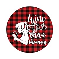 50 Pieces Wine is Cheaper Than Therapy Vinyl Decal Sticker Wine O'clock Stickers Pack Grape Cucina Peel and Stick Round Labels Stickers for Laptop Luggage Water Bottle Cup Computer 4inch