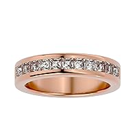 Certified 18K Gold Ring in Princess Cut Natural Diamond (1.07 ct) With White/Yellow/Rose Gold Wedding Ring For Women