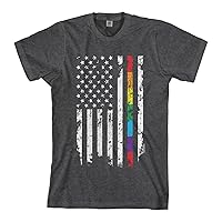 Threadrock Men's Gay Pride Rainbow American Flag T-Shirt