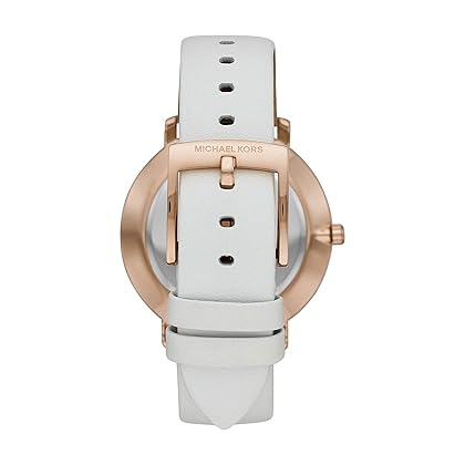 Michael Kors Women's Pyper Stainless Steel Quartz Watch with Leather Strap, White, 18 (Model: MK2800)
