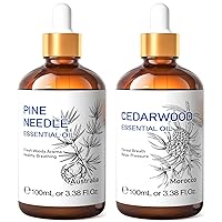 HIQILI Pine Neddle Essential Oil and Cedarwood Essential Oil, 100% Pure Natural for Diffuser - 3.38 Fl Oz