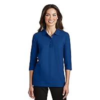 Port Authority Ladies Silk Touch 3/4-Sleeve Polo. L562 Royal
