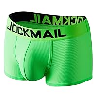 JOCKMAIL Mens Boxer Briefs Low Waist Soft Semi-Transparent Ice Silk Cool Dry Fashion Underwear Men Trunk One Pack