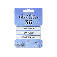 Personalized Iron-on Fabric Labels for Kids and Baby Clothes, School Uniforms, Clothing Labels, Gentle on Skin, Washing Resistant, Easy to Apply, 36 Labels - 2.3x0.39 inches, Black on White