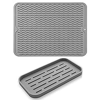 MicoYang Silicone Kitchen Sink Organize Tray and Dish Drying Mat for Multiple Usage