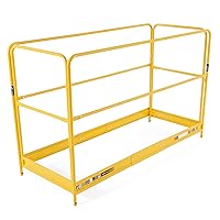 MetalTech Versatile 6 Foot Metal Guardrails System Accessory Baker Style for Select Jobsite Series Scaffolding Platform with Non Slip Deck, Yellow