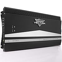 Lanzar 2-Channel High Power MOSFET Amplifier - Slim 6000 Watt Bridgeable Mono Stereo 2 Channel Car Audio Amplifier w/Crossover Frequency and Bass Boost Control, RCA Input and Line Output - VCT2610.5