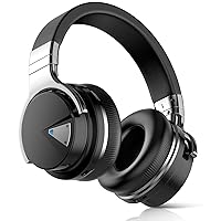 E7 Wireless Noise-Canceling Headphones, Over Ear Bluetooth Headphones Compatible with iOS & Android - Built-in Microphone, Long Battery Life Black