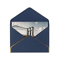NEZIH Brooklyn Bridge S Pearl Paper Greeting Cards With Envelopes - Stylish, Luxurious, And Perfect For Every Occasion