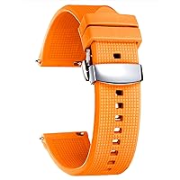 BINLUN Silicone Watch Bands Quick Release Rubber Sport Watch Straps 18mm 19mm 20mm 21mm 22mm 24mm Smartwatch Bands Replacement for Men and Women (White/Red/Black/Blue/Orange/Grey/Brown/Green)