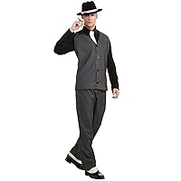 Forum Novelties Men's Roaring 20's Pinstripe Suit Gangster Costume, Black, One Size
