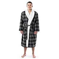 Wrangler Mens Sherpa Lined Cotton Flannel Robe