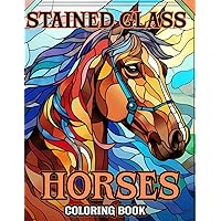 horses stained glass coloring book: 40 different equestrian designs in a satisfying stained glass style for adults