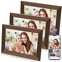 3 Pack Digital Photo Frame 10.1 Inch WiFi Electronic Picture Frame IPS Touch Screen HD Display 32GB Storage SD Card Slot Auto-Rotate Slideshow Share Videos Photos Remotely Via Uhale App