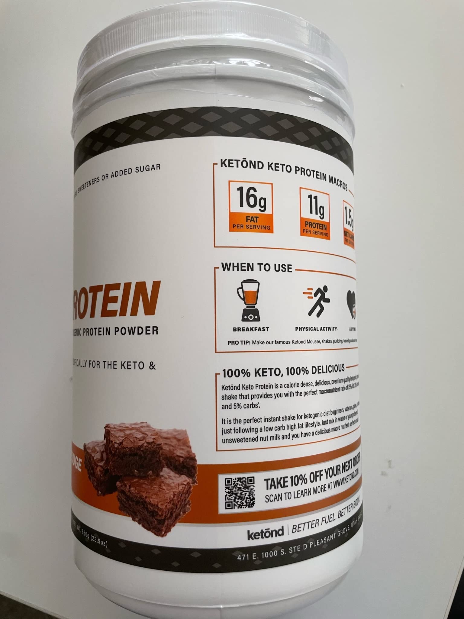 Ketogenic Protein Powder by Ketond - Low Carb, Rich in MCTs from Coconut and Macadamia Nut Powder, Whey Protein Isolate, Whole Eggs, Supports Weight Loss - Chocolate Fudge Brownie 20 servings