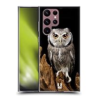 Head Case Designs White-Faced Owl Wildlife Soft Gel Case Compatible with Samsung Galaxy S22 Ultra 5G